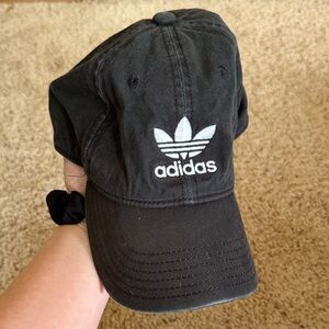 adidas Black Cap with White Trefoil Logo